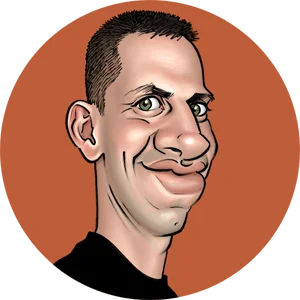 Self-Caricature of Chris Rommel